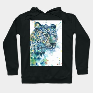 LEOPARD watercolor portrait Hoodie